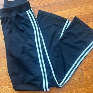 Adidas Black & White Striped Tearaway Track Pants
